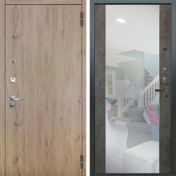 Входная дверь Аргус ЛЮКС 3К ПРО Элегант Рустик соломенный + Вояж Светлый бетон