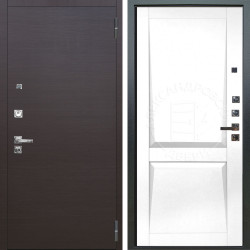 Входная дверь Аргус ЛЮКС 3К ПРО Элегант Венге горизонт + Ариана Белая эмаль