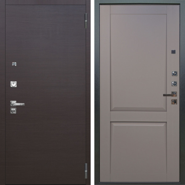 Входная дверь Аргус ЛЮКС 3К ПРО Элегант Венге горизонт + Ариана Серая эмаль