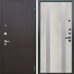 Входная дверь Аргус ЛЮКС 3К ПРО Элегант Венге горизонт + Дуэт Белое дерево вставки Изабель