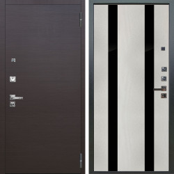 Входная дверь Аргус ЛЮКС 3К ПРО Элегант Венге горизонт + Дуэт Белое дерево вставки Кензо