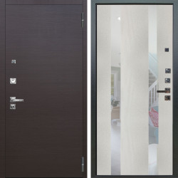 Входная дверь Аргус ЛЮКС 3К ПРО Элегант Венге горизонт + Дуэт Белое дерево вставки Николь