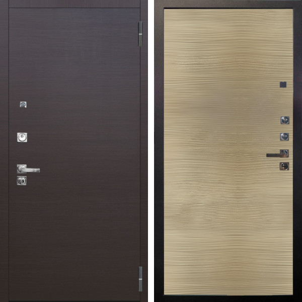 Входная дверь Аргус ЛЮКС 3К ПРО Элегант Венге горизонт + Элегант Дорс светлый горизонт