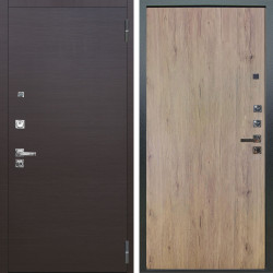 Входная дверь Аргус ЛЮКС 3К ПРО Элегант Венге горизонт + Элегант Рустик соломенный