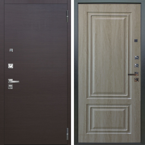 Входная дверь Аргус ЛЮКС 3К ПРО Элегант Венге горизонт + Элион Дуб филадельфия крем