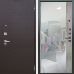 Входная дверь Аргус ЛЮКС 3К ПРО Элегант Венге горизонт + Магнум Светлый бетон