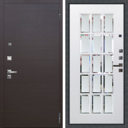 Входная дверь Аргус ЛЮКС 3К ПРО Элегант Венге горизонт + Мэрелин Софт милк с фацетом и пескоструем