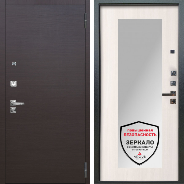 Входная дверь Аргус ЛЮКС 3К ПРО Элегант Венге горизонт + Милли Ларче светлый