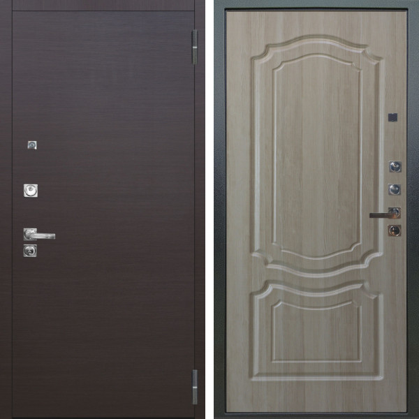 Входная дверь Аргус ЛЮКС 3К ПРО Элегант Венге горизонт + Мишель Ларче светлый