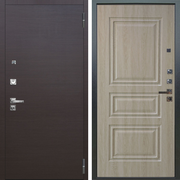 Входная дверь Аргус ЛЮКС 3К ПРО Элегант Венге горизонт + Скиф Дуб филадельфия крем