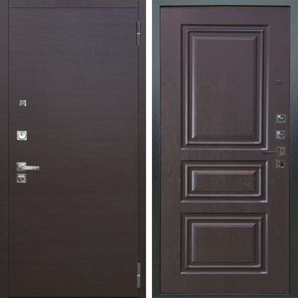 Входная дверь Аргус ЛЮКС 3К ПРО Элегант Венге горизонт + Скиф Горький шоколад