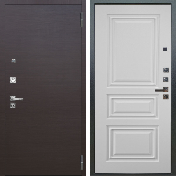 Входная дверь Аргус ЛЮКС 3К ПРО Элегант Венге горизонт + Скиф Софт милк
