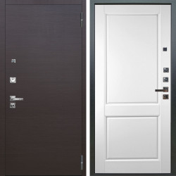 Входная дверь Аргус ЛЮКС 3К ПРО Элегант Венге горизонт + Соренто Белая эмаль