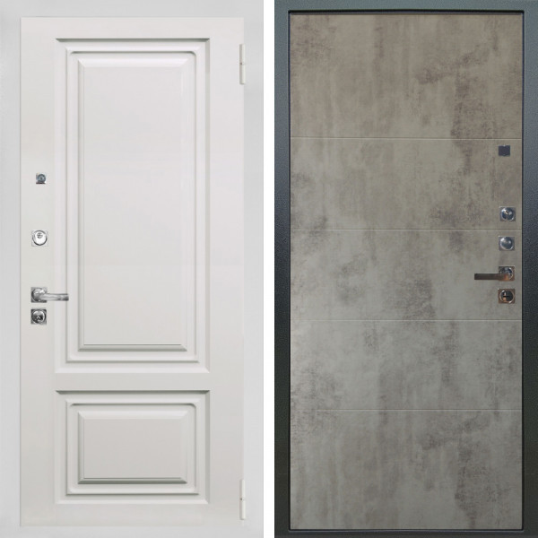 Входная дверь Аргус ЛЮКС 3К ПРО Элион мвр белый + Агат Светлый бетон