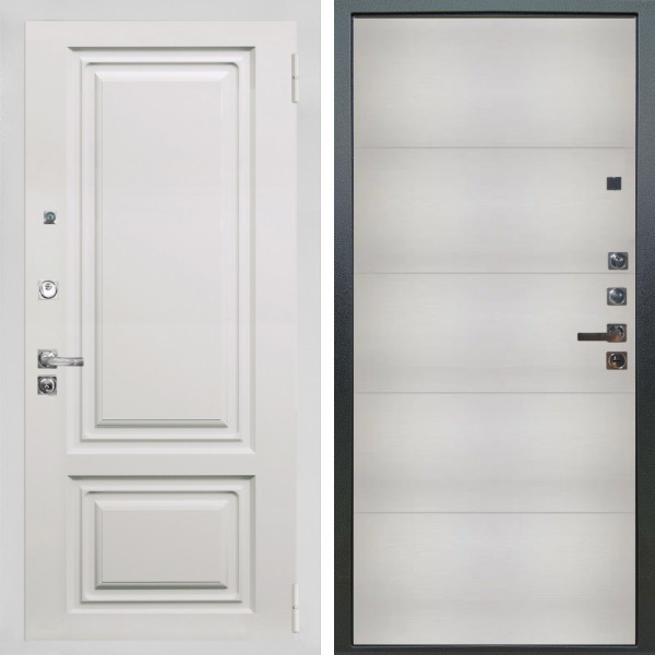 Входная дверь Аргус ЛЮКС 3К ПРО Элион мвр белый + Агат Вельвет белый горизонт