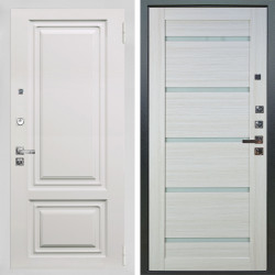 Входная дверь Аргус ЛЮКС 3К ПРО Элион мвр белый + Александра Белая лиственница