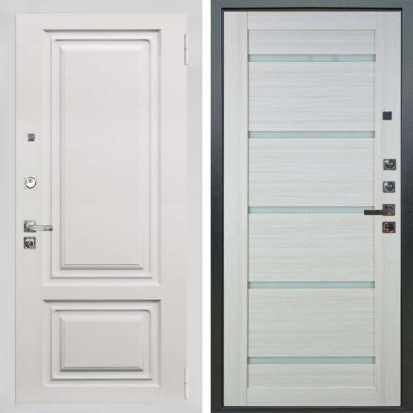 Входная дверь Аргус ЛЮКС 3К ПРО Элион мвр белый + Александра Белая лиственница