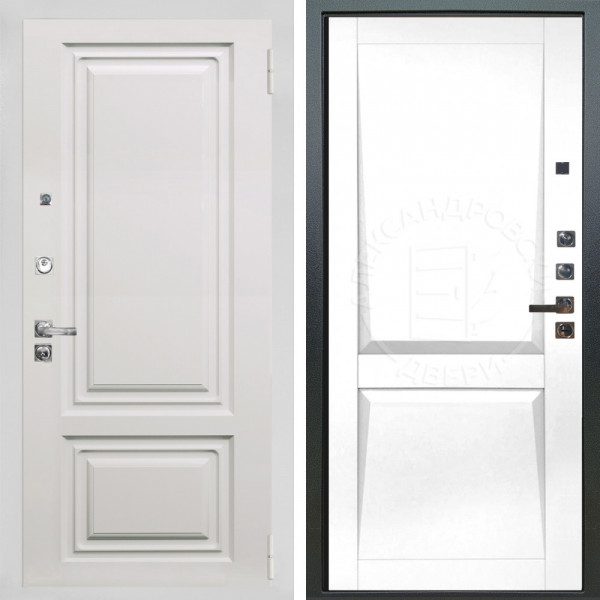 Входная дверь Аргус ЛЮКС 3К ПРО Элион мвр белый + Ариана Белая эмаль