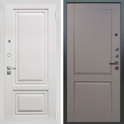 Входная дверь Аргус ЛЮКС 3К ПРО Элион мвр белый + Ариана Серая эмаль
