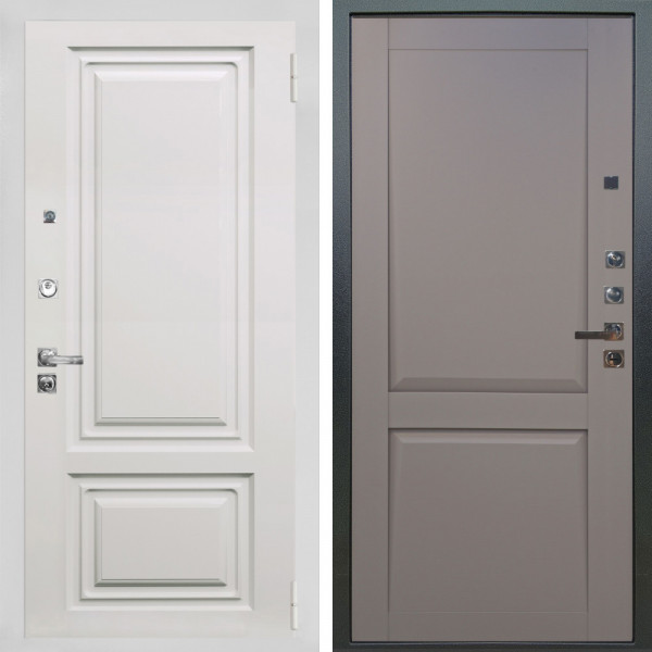 Входная дверь Аргус ЛЮКС 3К ПРО Элион мвр белый + Ариана Серая эмаль