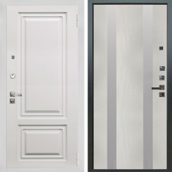 Входная дверь Аргус ЛЮКС 3К ПРО Элион мвр белый + Дуэт Белое дерево вставки Изабель