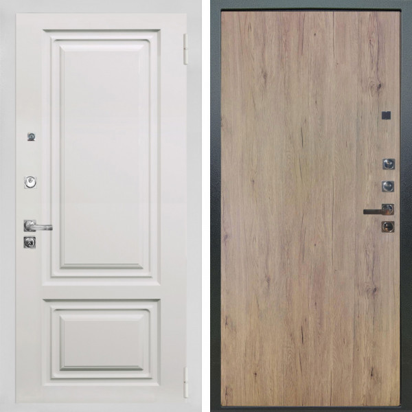 Входная дверь Аргус ЛЮКС 3К ПРО Элион мвр белый + Элегант Рустик соломенный