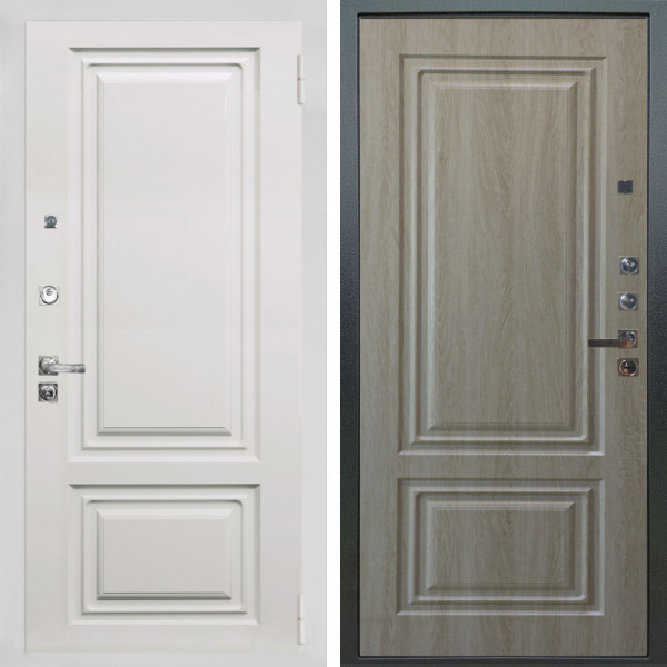 Входная дверь Аргус ЛЮКС 3К ПРО Элион мвр белый + Элион Дуб филадельфия крем