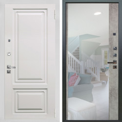 Входная дверь Аргус ЛЮКС 3К ПРО Элион мвр белый + Магнум Светлый бетон