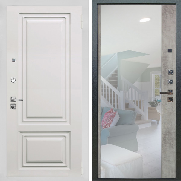 Входная дверь Аргус ЛЮКС 3К ПРО Элион мвр белый + Магнум Светлый бетон