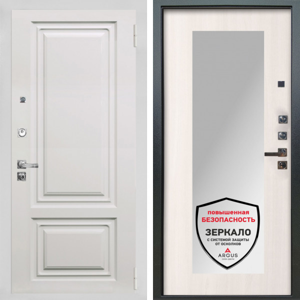 Входная дверь Аргус ЛЮКС 3К ПРО Элион мвр белый + Милли Ларче светлый