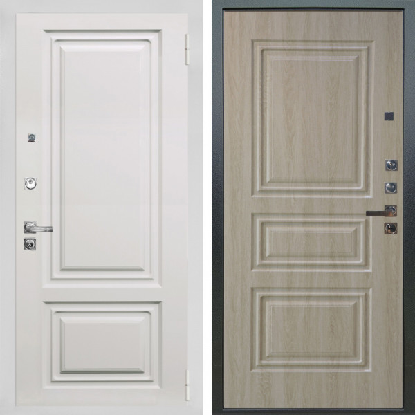 Входная дверь Аргус ЛЮКС 3К ПРО Элион мвр белый + Скиф Дуб филадельфия крем