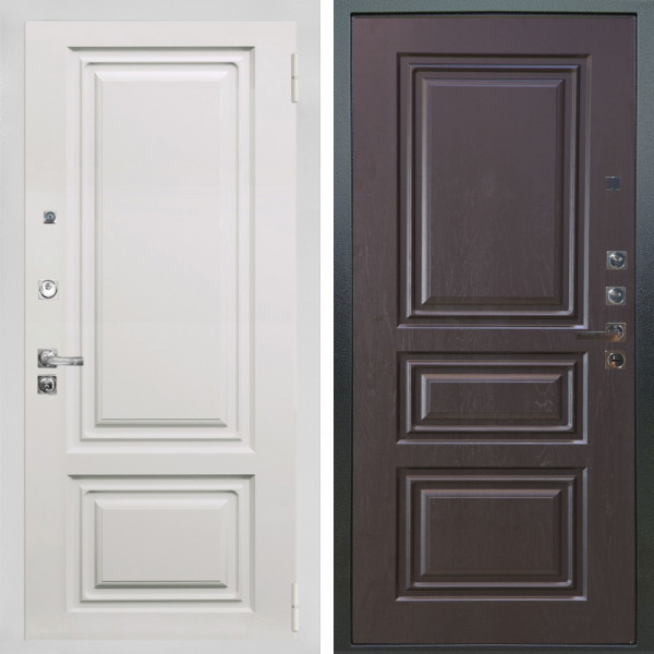 Входная дверь Аргус ЛЮКС 3К ПРО Элион мвр белый + Скиф Горький шоколад