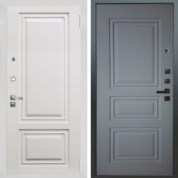 Входная дверь Аргус ЛЮКС 3К ПРО Элион мвр белый + Скиф Силк маус