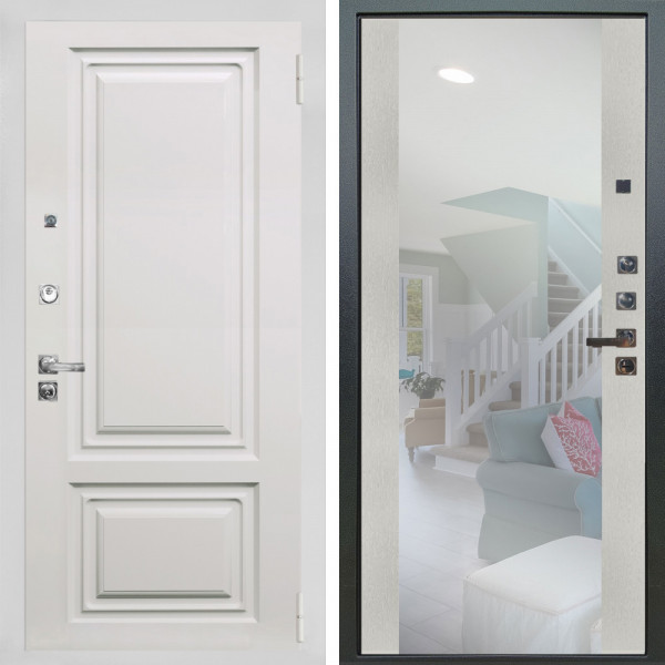 Входная дверь Аргус ЛЮКС 3К ПРО Элион мвр белый + Вояж Белое дерево