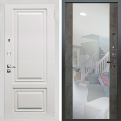 Входная дверь Аргус ЛЮКС 3К ПРО Элион мвр белый + Вояж Светлый бетон