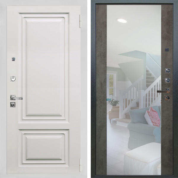 Входная дверь Аргус ЛЮКС 3К ПРО Элион мвр белый + Вояж Светлый бетон