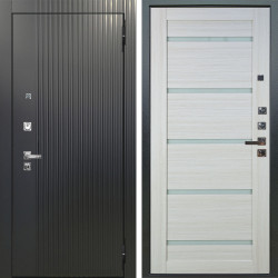 Входная дверь Аргус ЛЮКС 3К ПРО Фрейда Черный кварц + Александра Белая лиственница