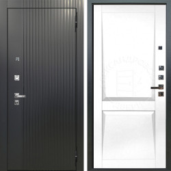 Входная дверь Аргус ЛЮКС 3К ПРО Фрейда Черный кварц + Ариана Белая эмаль