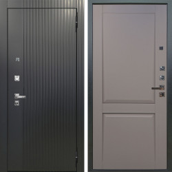 Входная дверь Аргус ЛЮКС 3К ПРО Фрейда Черный кварц + Ариана Серая эмаль