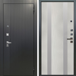 Входная дверь Аргус ЛЮКС 3К ПРО Фрейда Черный кварц + Дуэт Белое дерево вставки Изабель