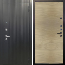 Входная дверь Аргус ЛЮКС 3К ПРО Фрейда Черный кварц + Элегант Дорс светлый горизонт