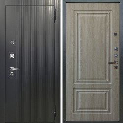 Входная дверь Аргус ЛЮКС 3К ПРО Фрейда Черный кварц + Элион Дуб филадельфия крем