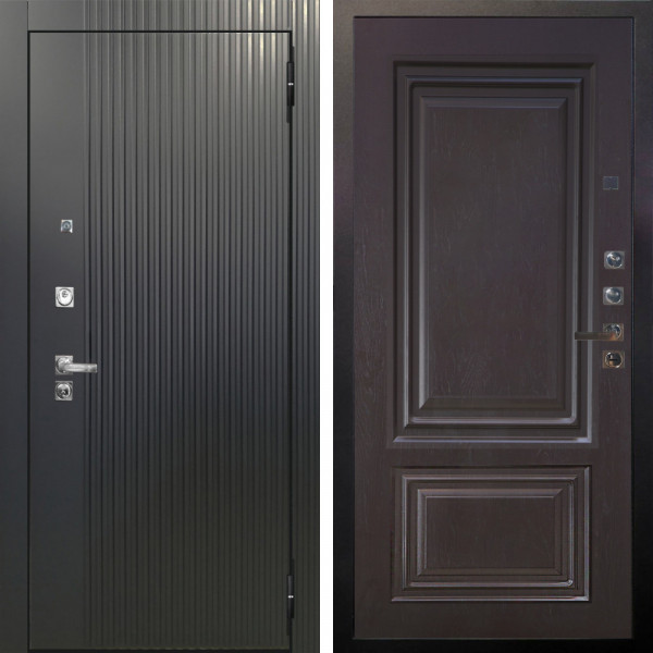 Входная дверь Аргус ЛЮКС 3К ПРО Фрейда Черный кварц + Элион Горький шоколад
