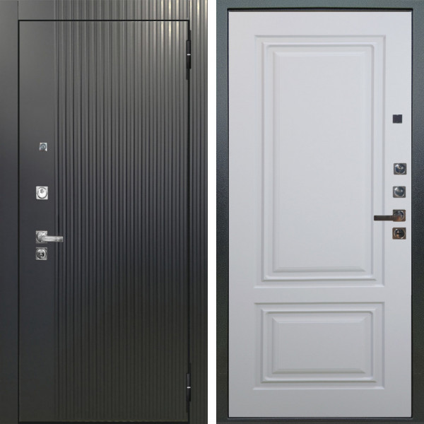 Входная дверь Аргус ЛЮКС 3К ПРО Фрейда Черный кварц + Элион Софт милк