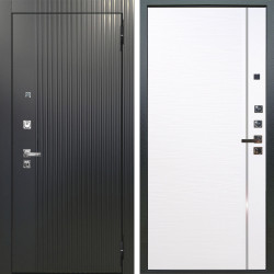 Входная дверь Аргус ЛЮКС 3К ПРО Фрейда Черный кварц + Гауда Роял вуд белый