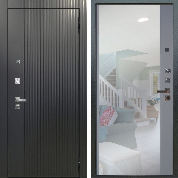 Входная дверь Аргус ЛЮКС 3К ПРО Фрейда Черный кварц + Магнум Силк маус