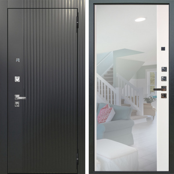 Входная дверь Аргус ЛЮКС 3К ПРО Фрейда Черный кварц + Магнум Софт милк