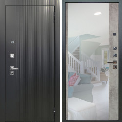 Входная дверь Аргус ЛЮКС 3К ПРО Фрейда Черный кварц + Магнум Светлый бетон