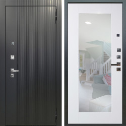 Входная дверь Аргус ЛЮКС 3К ПРО Фрейда Черный кварц + Милли Роял вуд белый