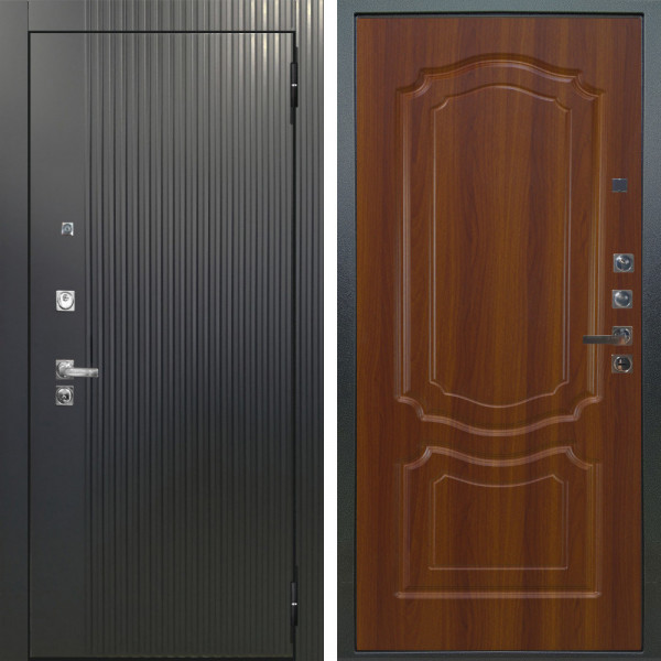 Входная дверь Аргус ЛЮКС 3К ПРО Фрейда Черный кварц + Мишель Дуб рустикальный